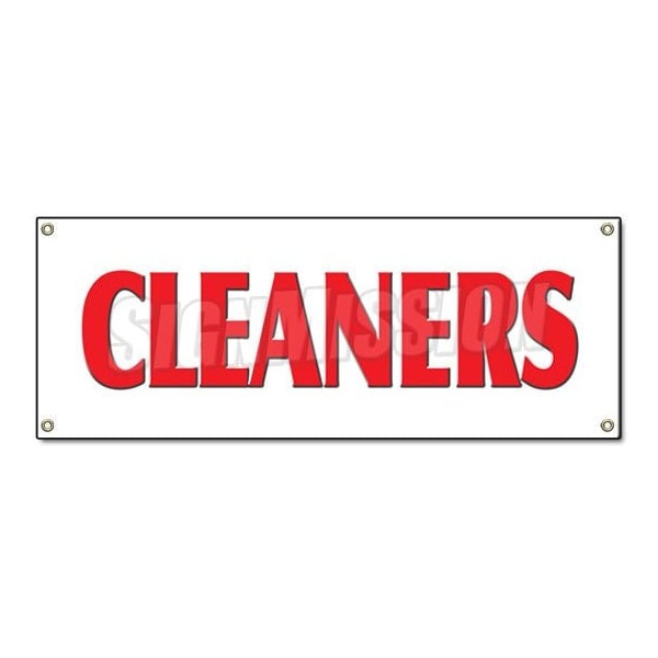 CLEANERS BANNER SIGN laundry dry cleaning shirts pressed draped cleaned